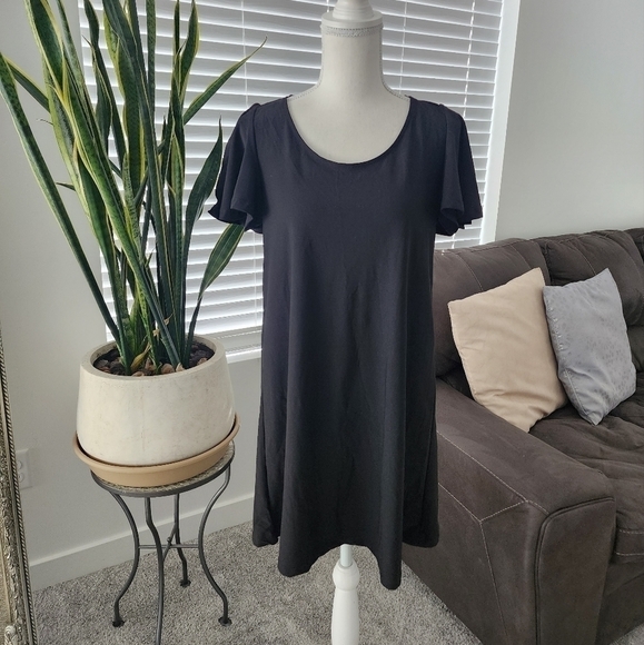 Mango Basics Black tie back mini dress. Size xsmall. Good preowned condition. - Picture 1 of 5
